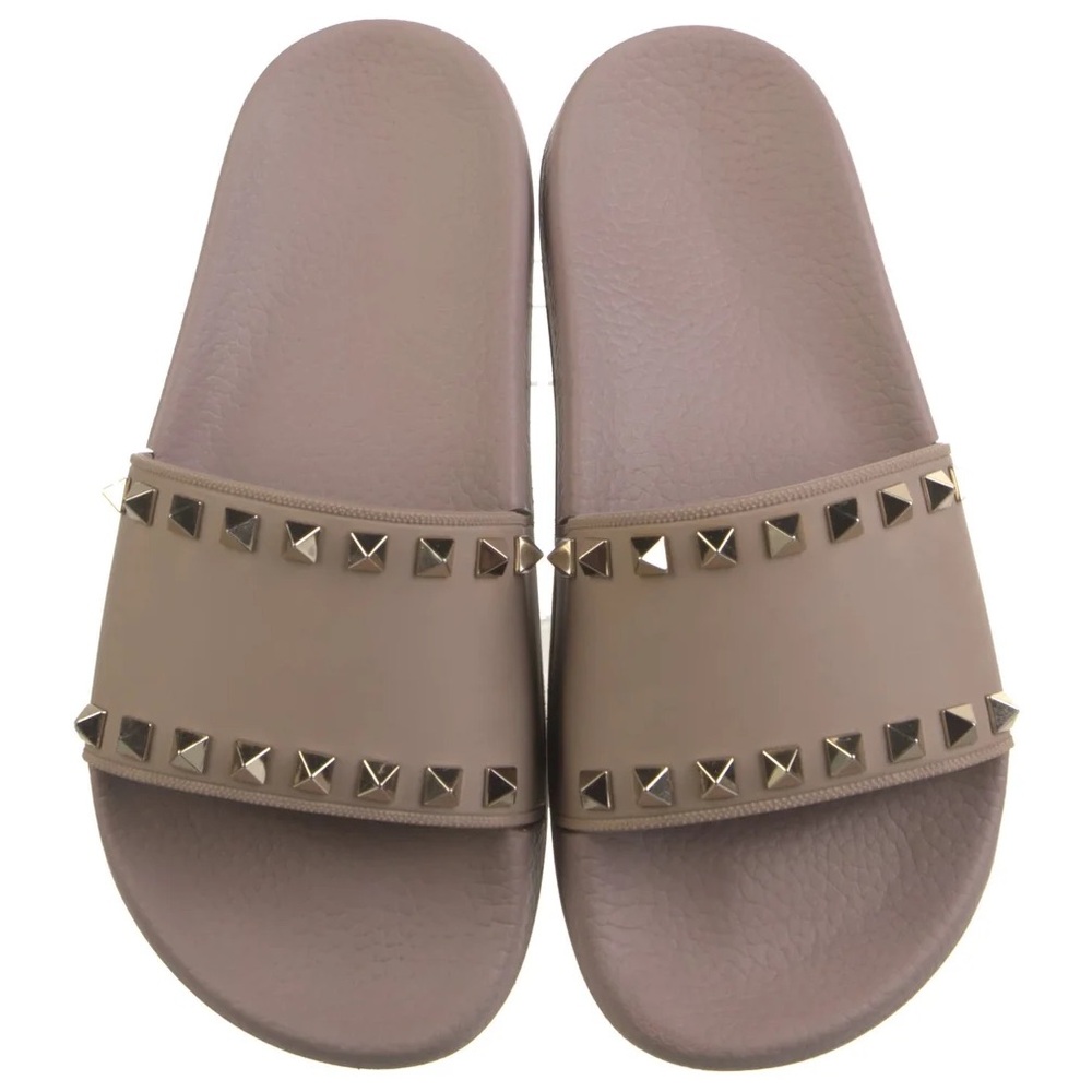 Studded neutral  Slide Sandals